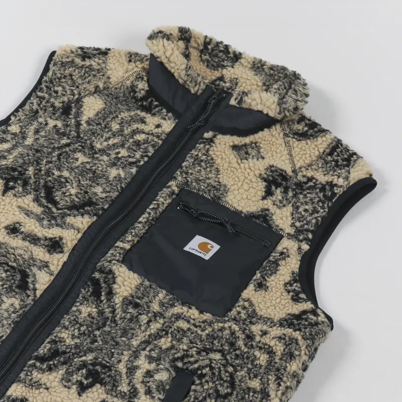 Carhartt WIP Prentis Vest Liner Verse Jacquard Dusty H Brown Soot Black-3