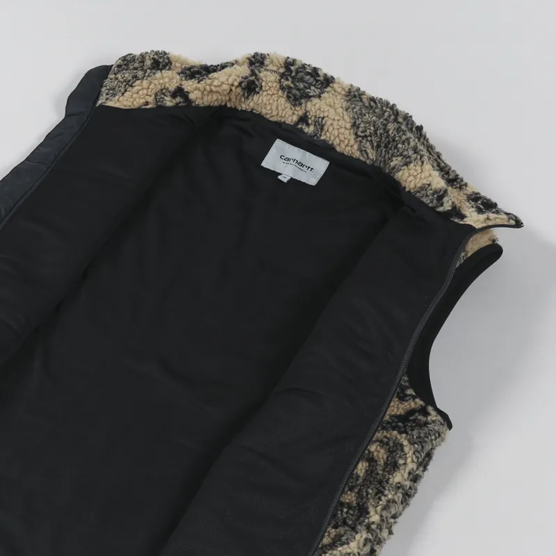 Carhartt WIP Prentis Vest Liner Verse Jacquard Dusty H Brown Soot Black-4