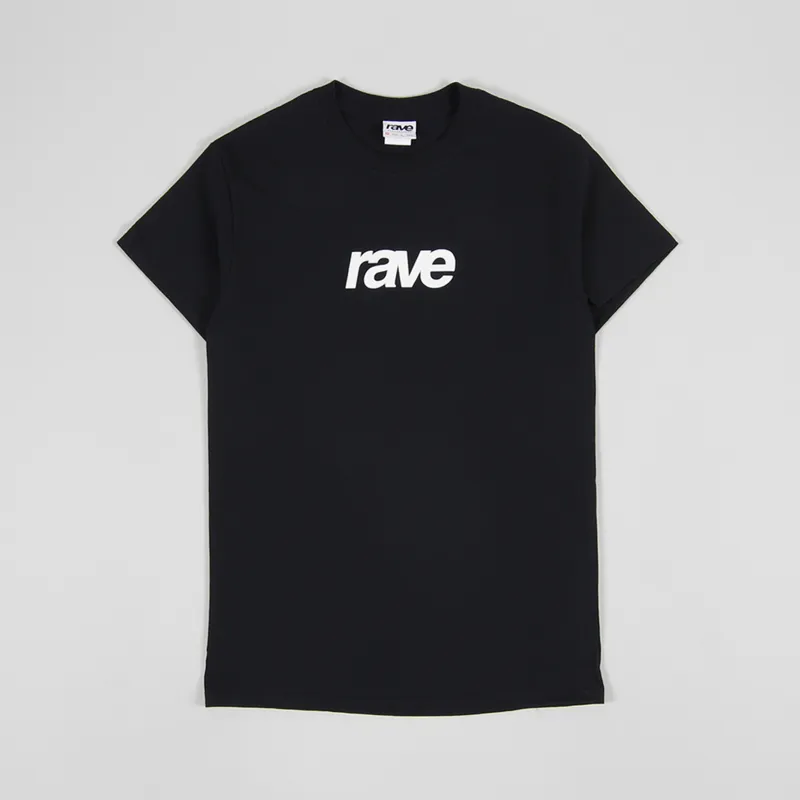 Rave Skateboards Puff Logo T Shirt Black