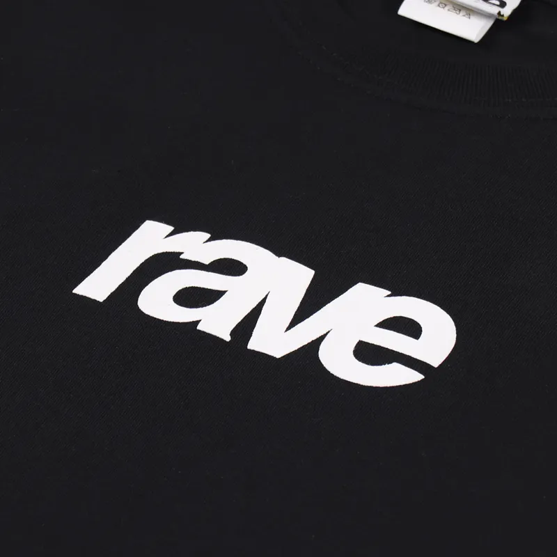 Rave Skateboards Puff Logo T Shirt Black-1