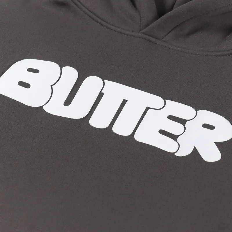 Butter Goods Puff Rounded Pullover Hoodie Washed Black-4