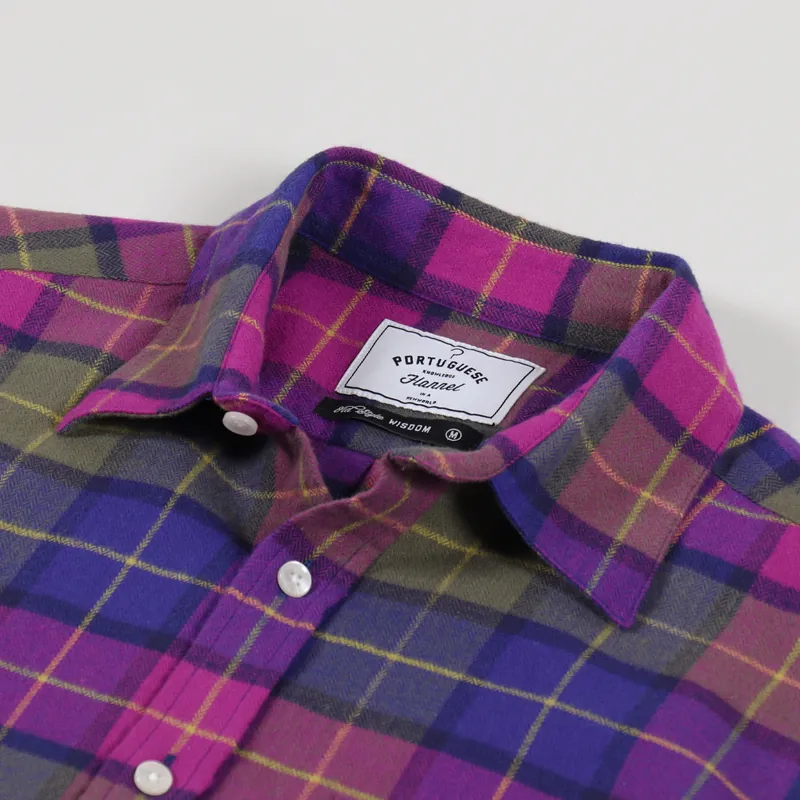 Portuguese Flannel Purple Check Shirt Purple-9