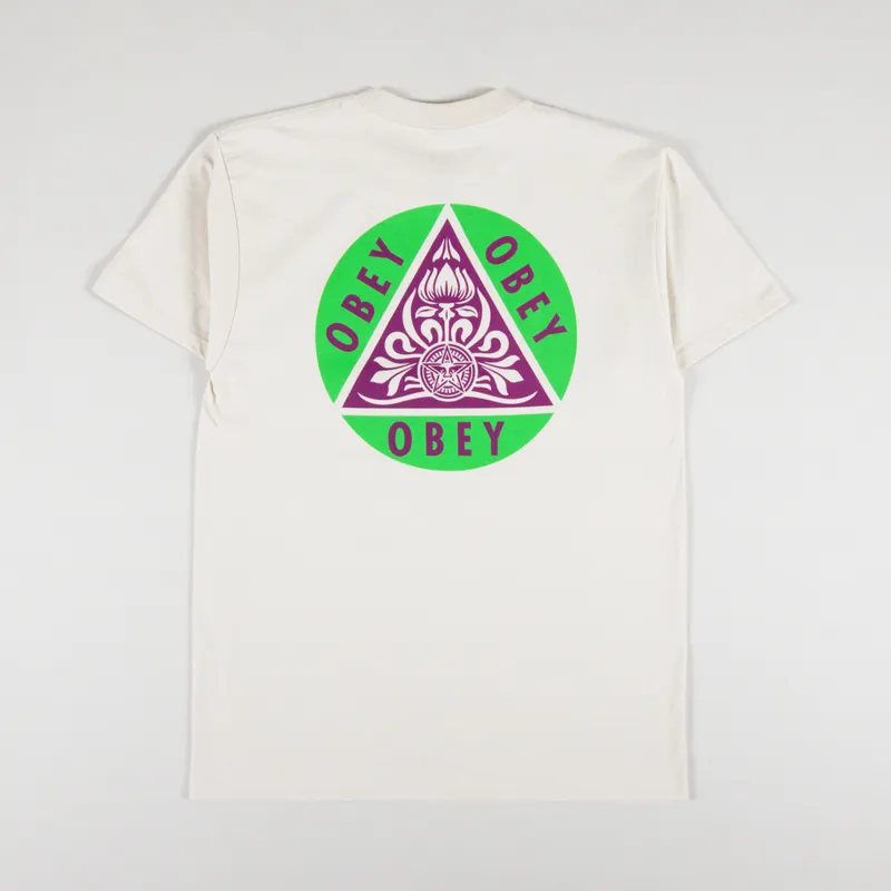 Obey Pyramid T Shirt Cream