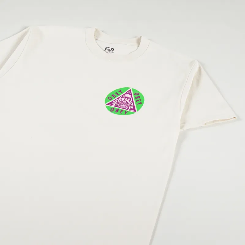 Obey Pyramid T Shirt Cream-3