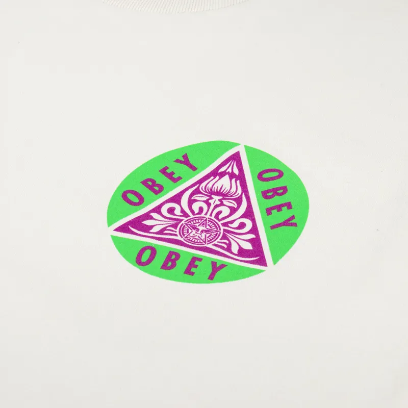 Obey Pyramid T Shirt Cream-5