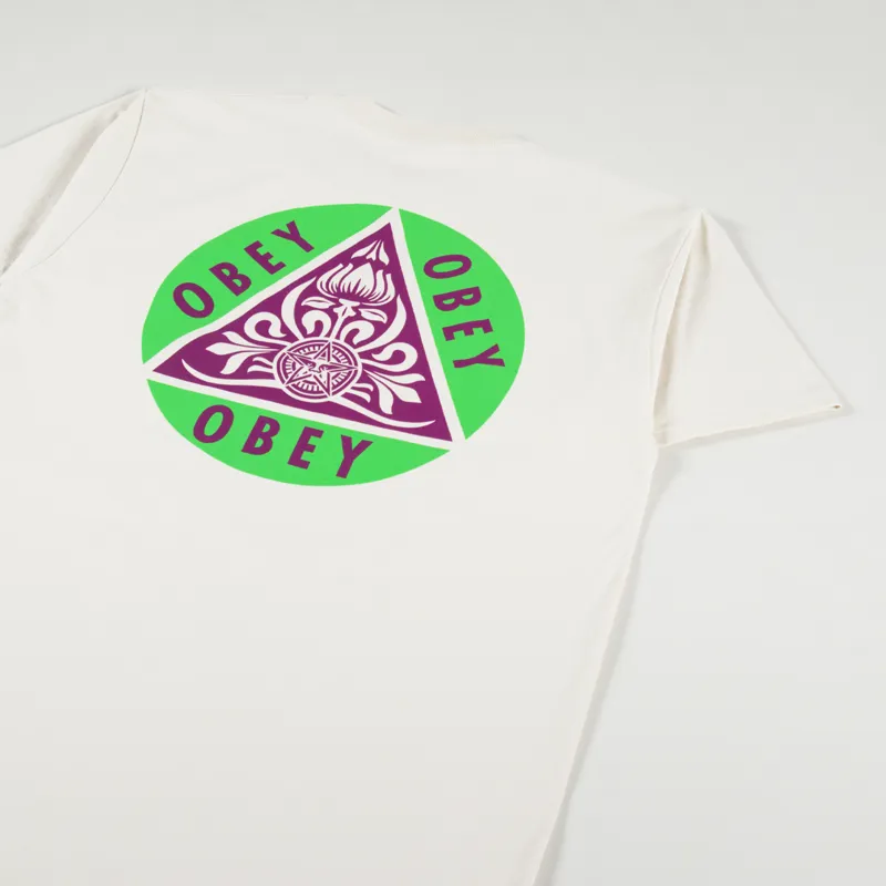 Obey Pyramid T Shirt Cream-2