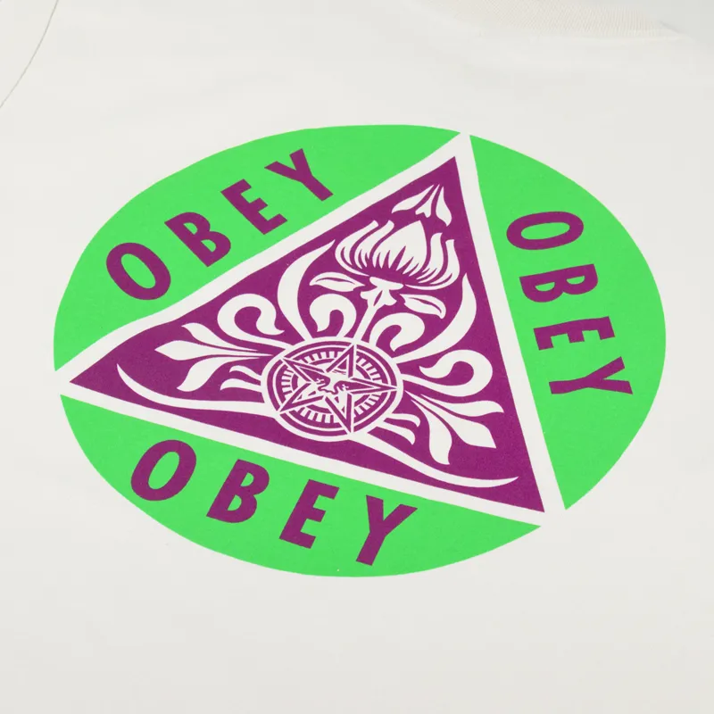 Obey Pyramid T Shirt Cream-4