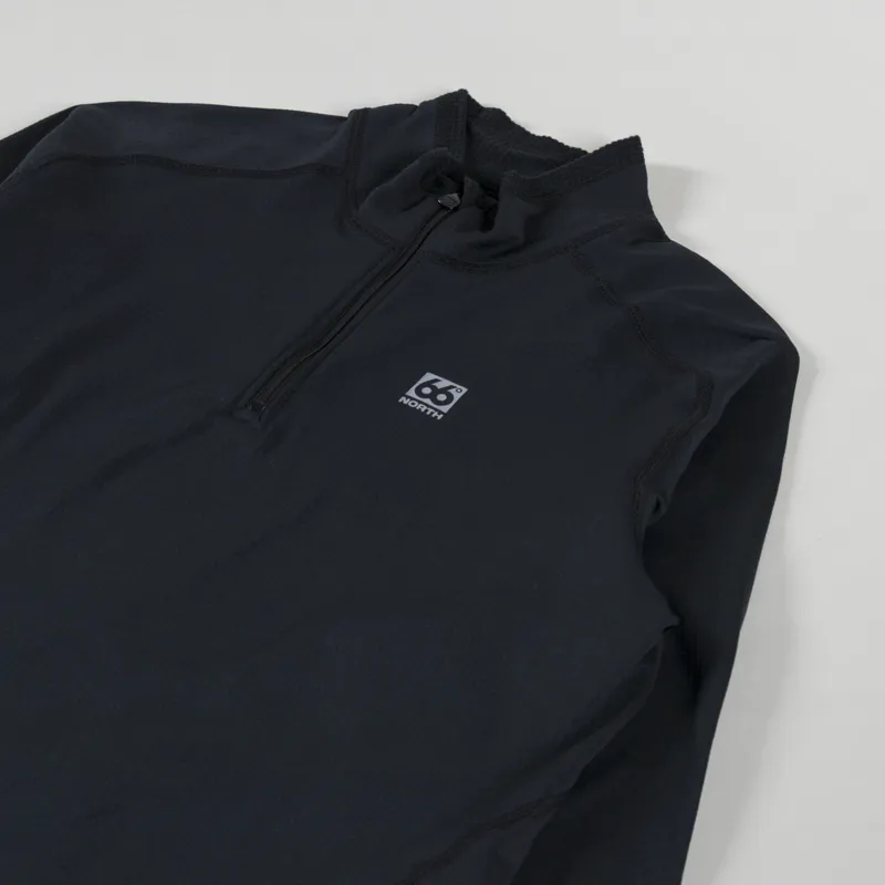 66 North Grettir Long Sleeve Zip Neck Black-2