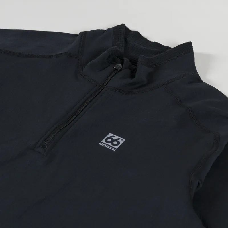 66 North Grettir Long Sleeve Zip Neck Black-4
