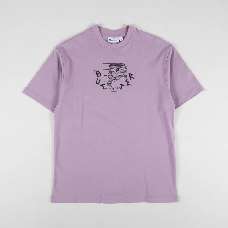 Butter Goods Tornado T Shirt Washed Berry