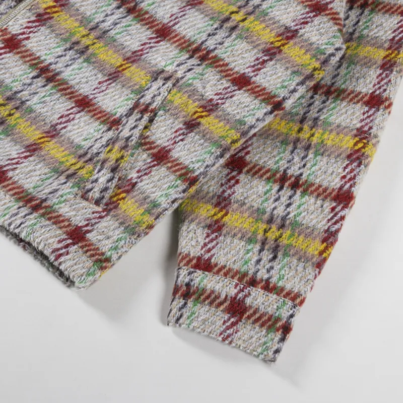 Butter Goods Heavy Plaid Jacket Maroon Green Yellow-11