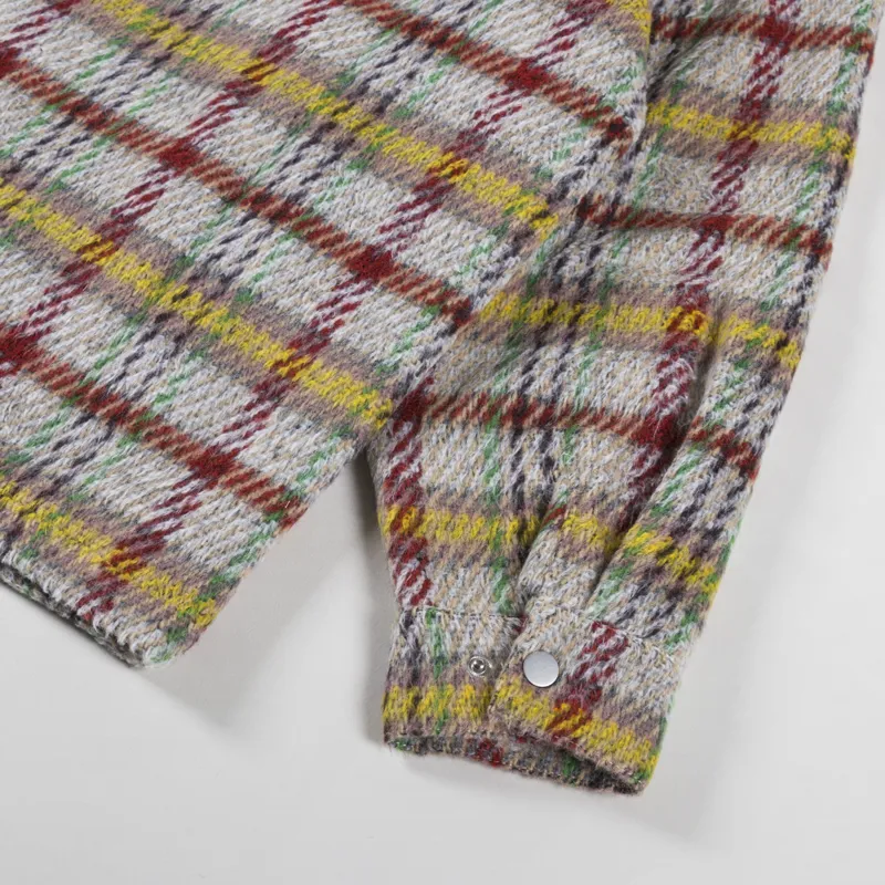 Butter Goods Heavy Plaid Jacket Maroon Green Yellow-10