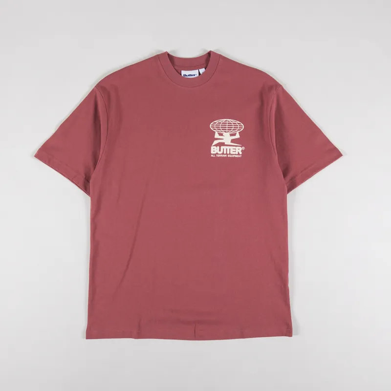 Butter Goods All Terrain T Shirt Rhubarb-1