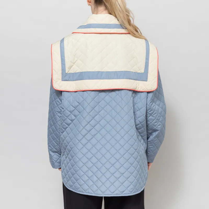 Stella Nova Womens Oversized Quilted Sailor Coat Blue-2