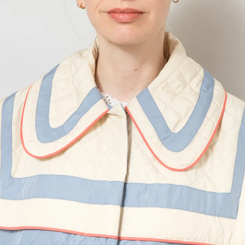 Stella Nova Womens Oversized Quilted Sailor Coat Blue-3