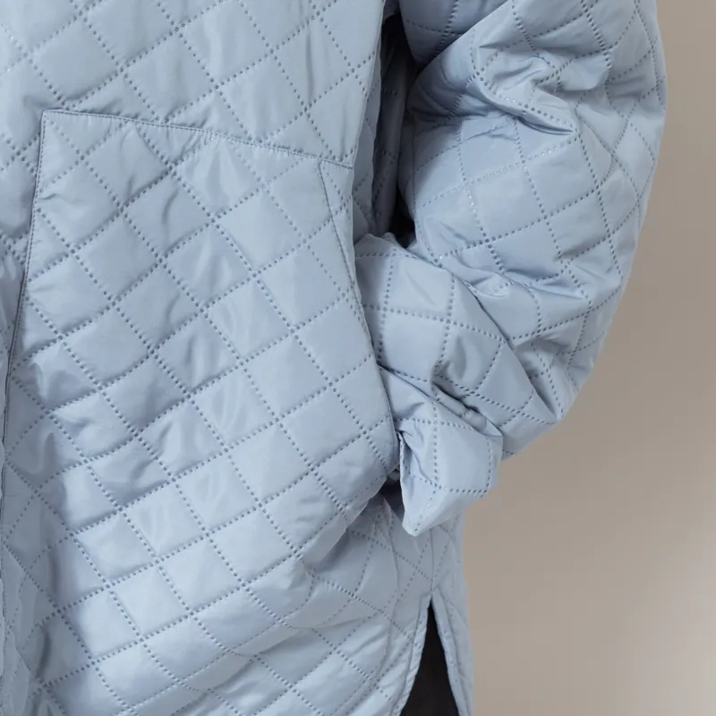 Stella Nova Womens Oversized Quilted Sailor Coat Blue-7