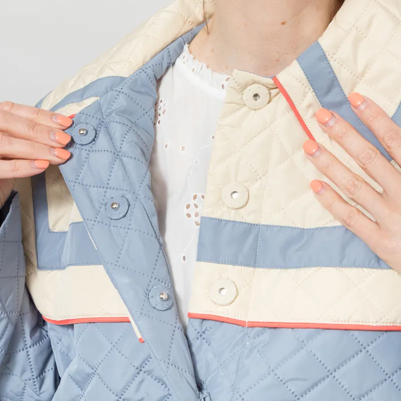 Stella Nova Womens Oversized Quilted Sailor Coat Blue-4