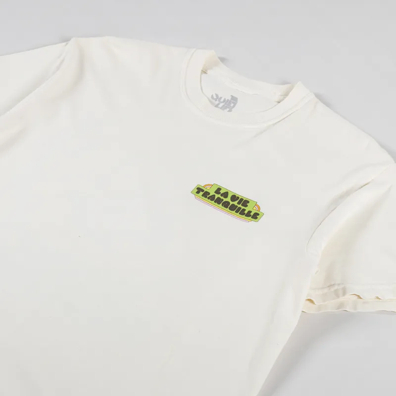 The Quiet Life Hickson La Vie Tranquille T Shirt Cream-3