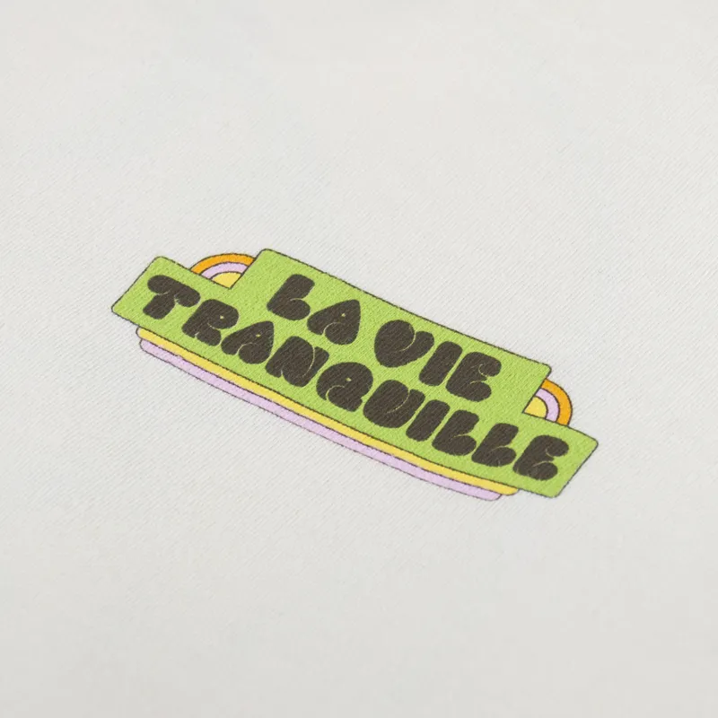 The Quiet Life Hickson La Vie Tranquille T Shirt Cream-5