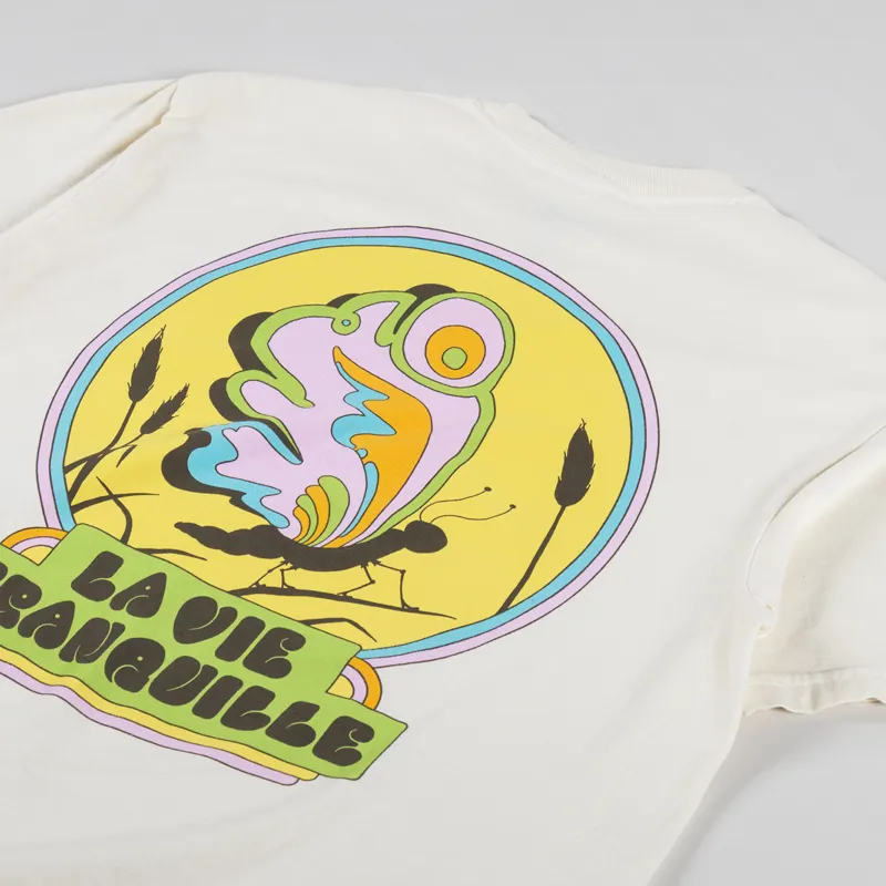 The Quiet Life Hickson La Vie Tranquille T Shirt Cream-2