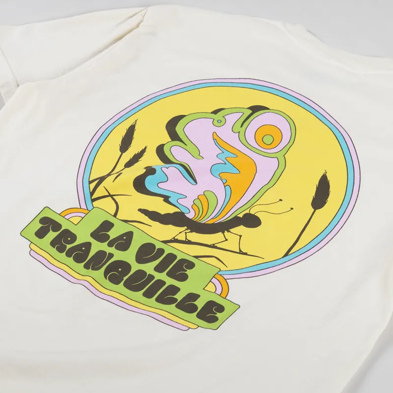 The Quiet Life Hickson La Vie Tranquille T Shirt Cream-4