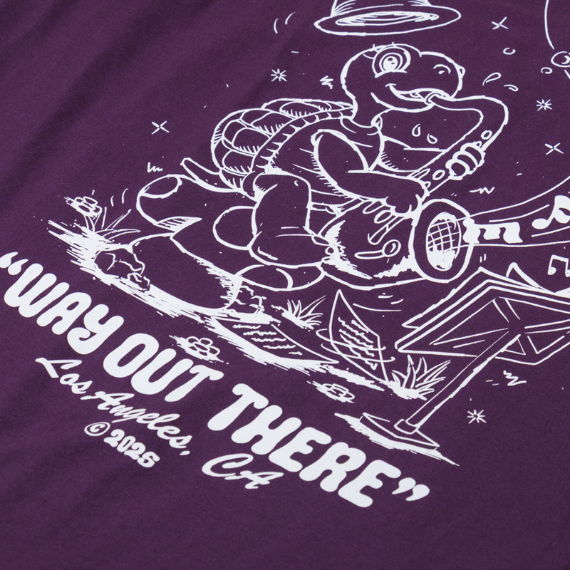 The Quiet Life Turtle Music T Shirt Eggplant-4