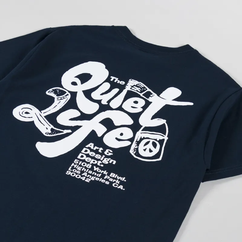 The Quiet Life Design Dept T Shirt Navy-2