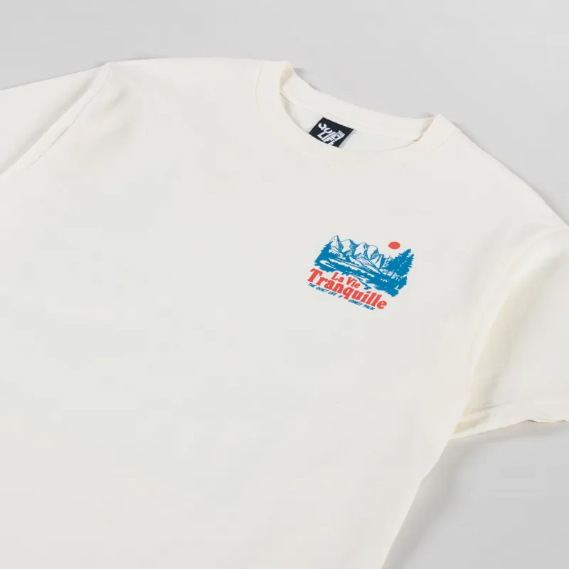The Quiet Life La Vie Lonely Palm T Shirt Cream-3