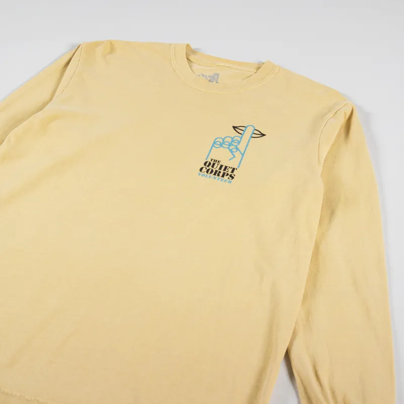 The Quiet Life Quiet Corps Pigment Dyed Long Sleeve T Shirt Gold-3