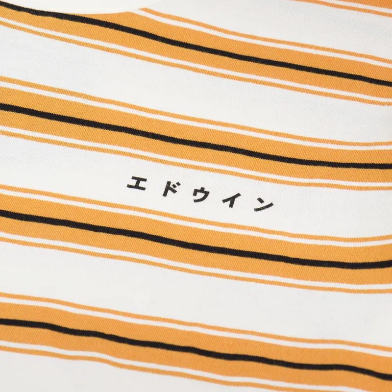 Edwin Quarter Long Sleeve T Shirt Orange-3