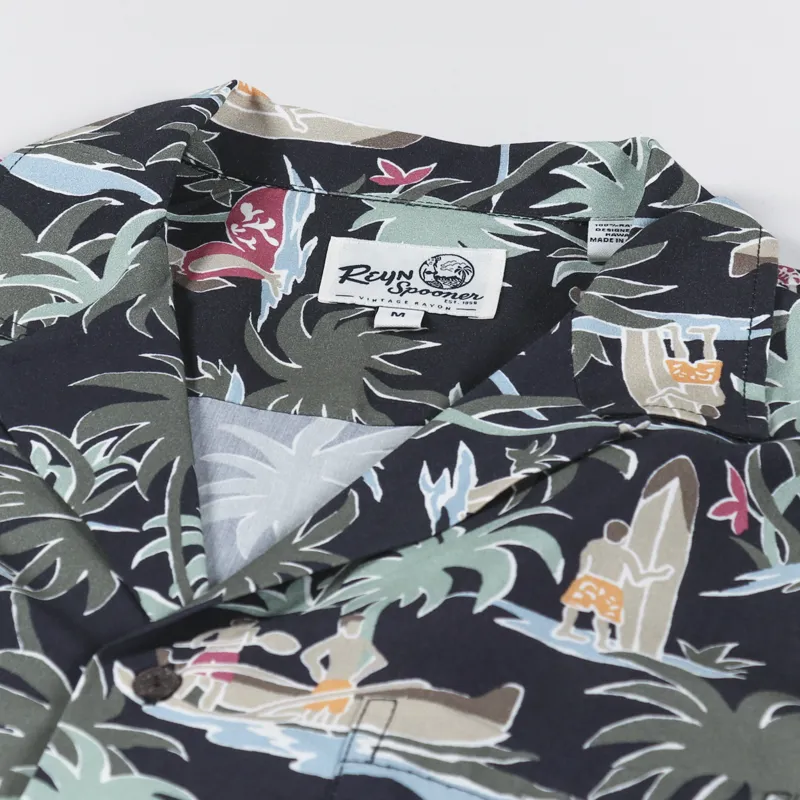 Reyn Spooner Queens Turf Shirt Black-5