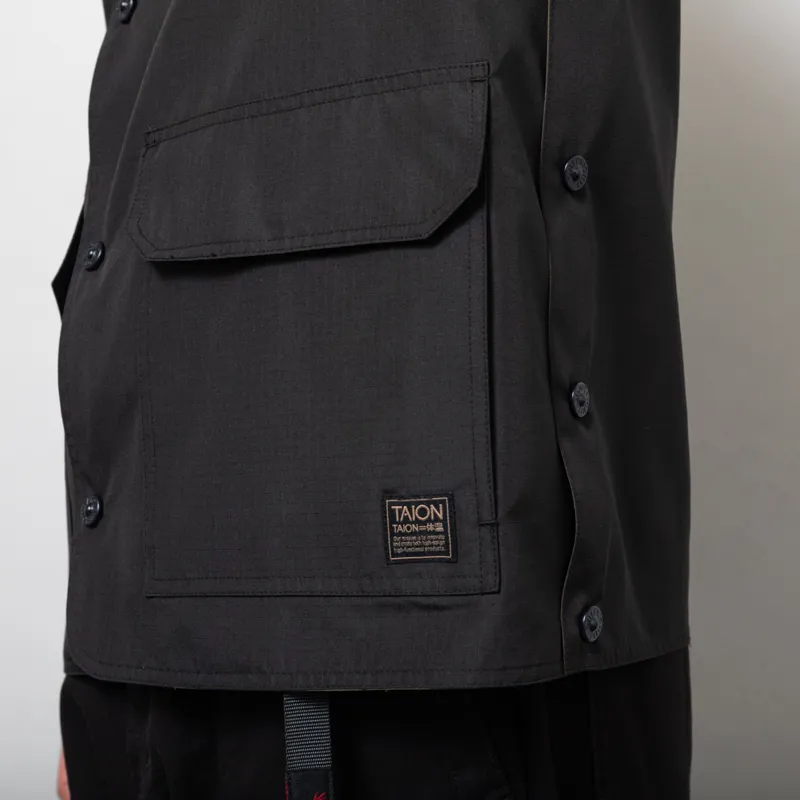 Taion Womens Reversible Military Cardigan Jacket Black-13