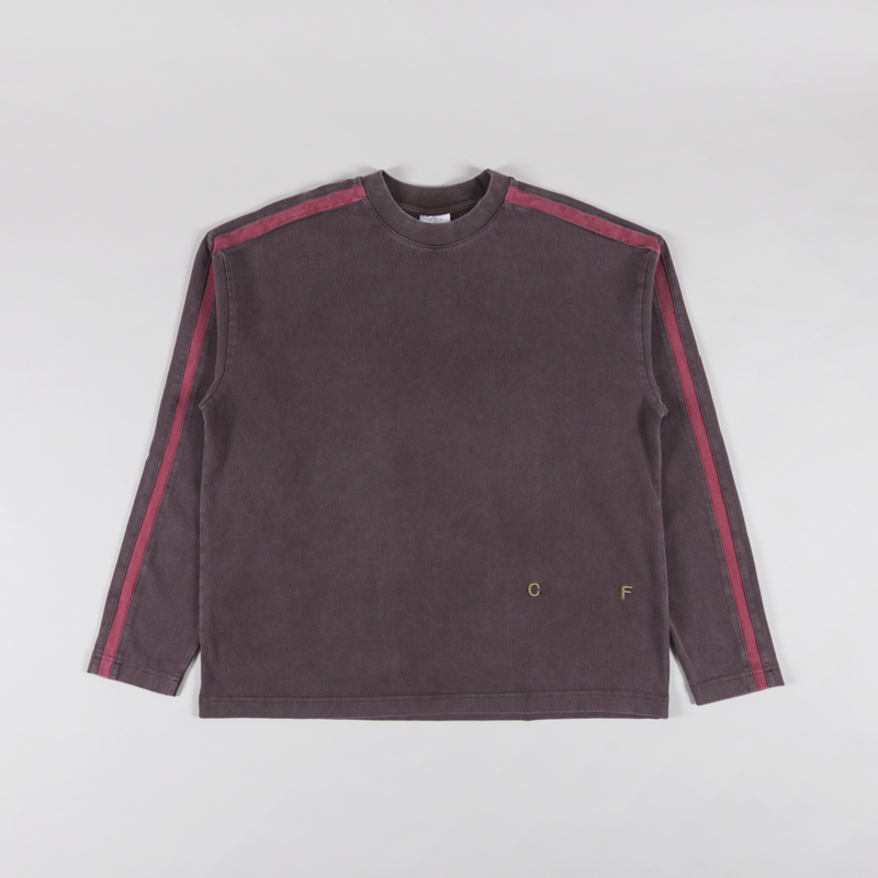 CANDICE Racer Long Sleeve T Shirt Brown Red