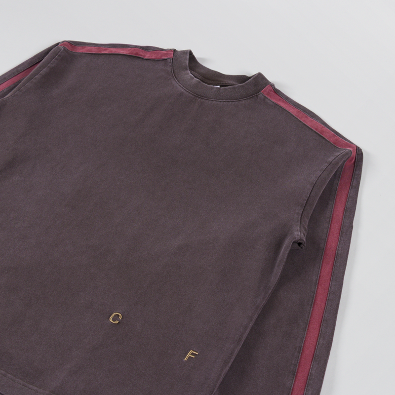 CANDICE Racer Long Sleeve T Shirt Brown Red-2