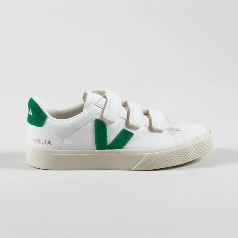 Veja Womens Recife Logo Chromefree Shoes Extra White Emeraude-2