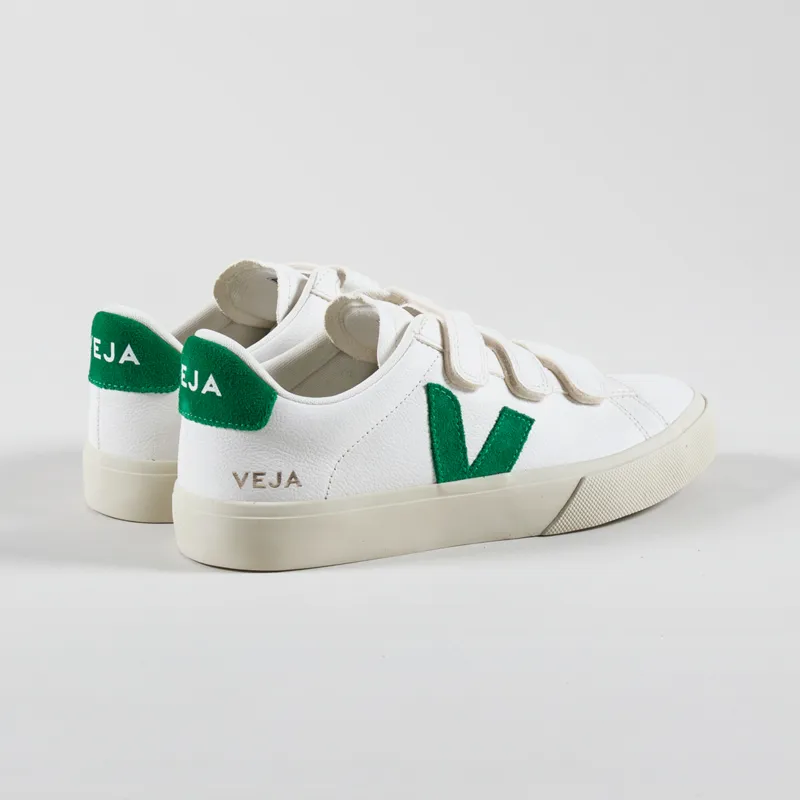 Veja Womens Recife Logo Chromefree Shoes Extra White Emeraude-1
