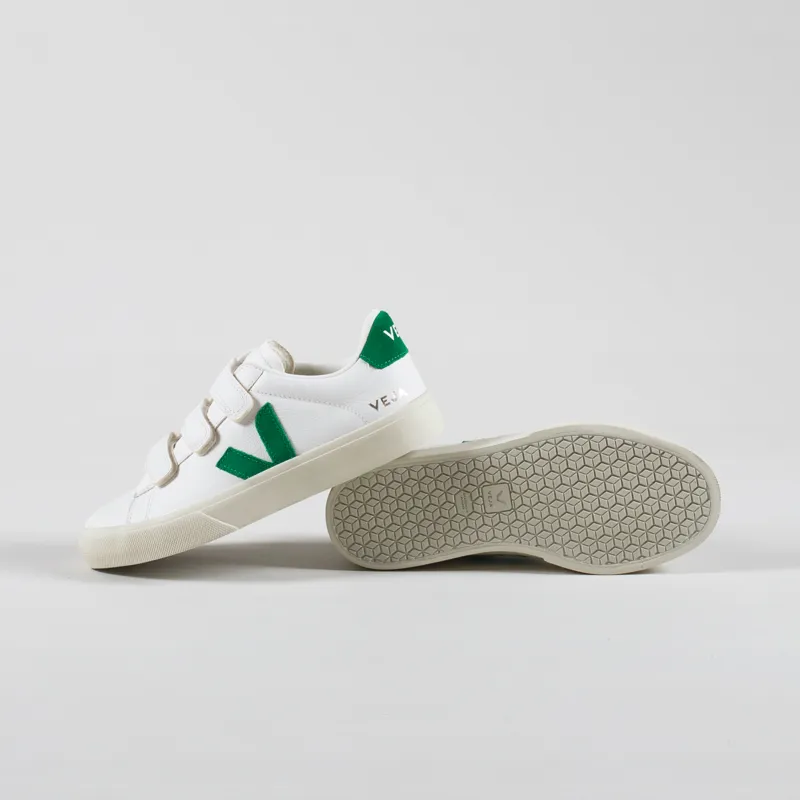 Veja Womens Recife Logo Chromefree Shoes Extra White Emeraude-3
