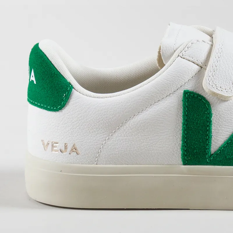Veja Recife Logo Chromefree Leather Shoes Extra White Emeraude-4