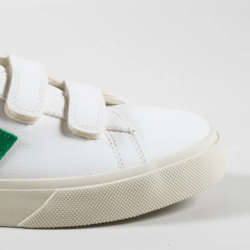 Veja Recife Logo Chromefree Leather Shoes Extra White Emeraude-5