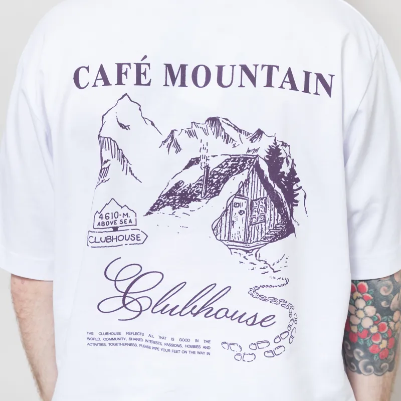 Cafe Mountain Refuge T Shirt White-3