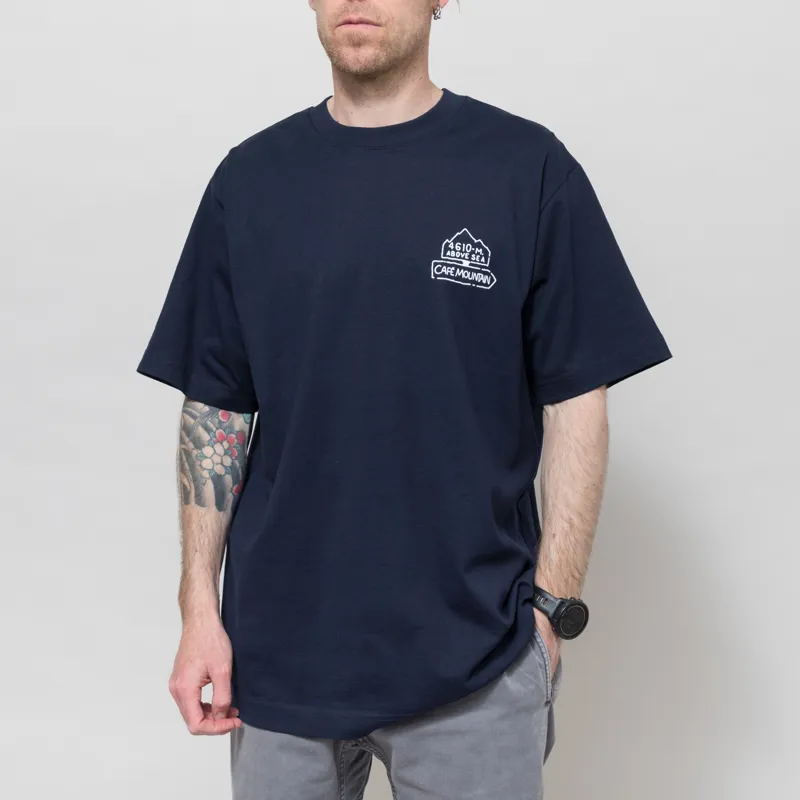 Cafe Mountain Refuge T Shirt Navy-2