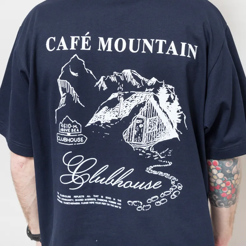 Cafe Mountain Refuge T Shirt Navy-4