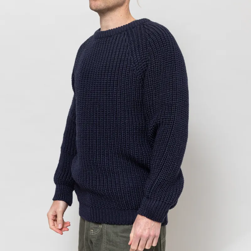 Cafe Mountain Holmes Raglan Wool Knit Deep Navy-1