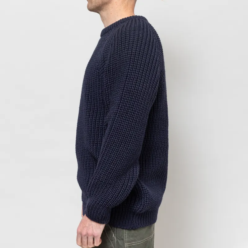 Cafe Mountain Holmes Raglan Wool Knit Deep Navy-2