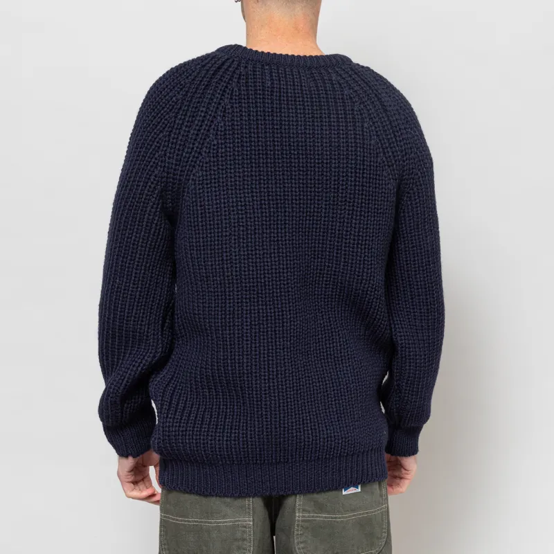 Cafe Mountain Holmes Raglan Wool Knit Deep Navy-3