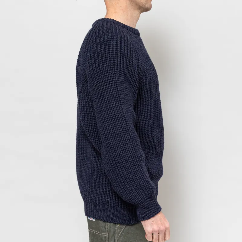 Cafe Mountain Holmes Raglan Wool Knit Deep Navy-4