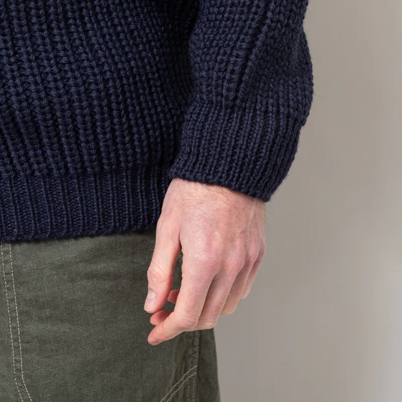 Cafe Mountain Holmes Raglan Wool Knit Deep Navy-6