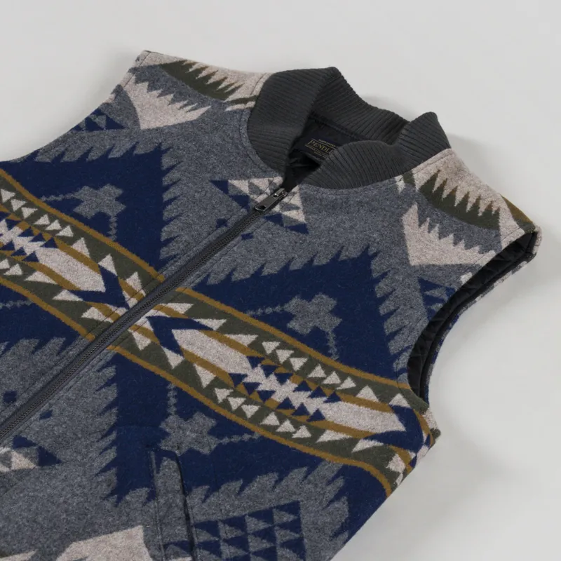 Pendleton Colton Quilted Wool Vest Grey Nehalem-3