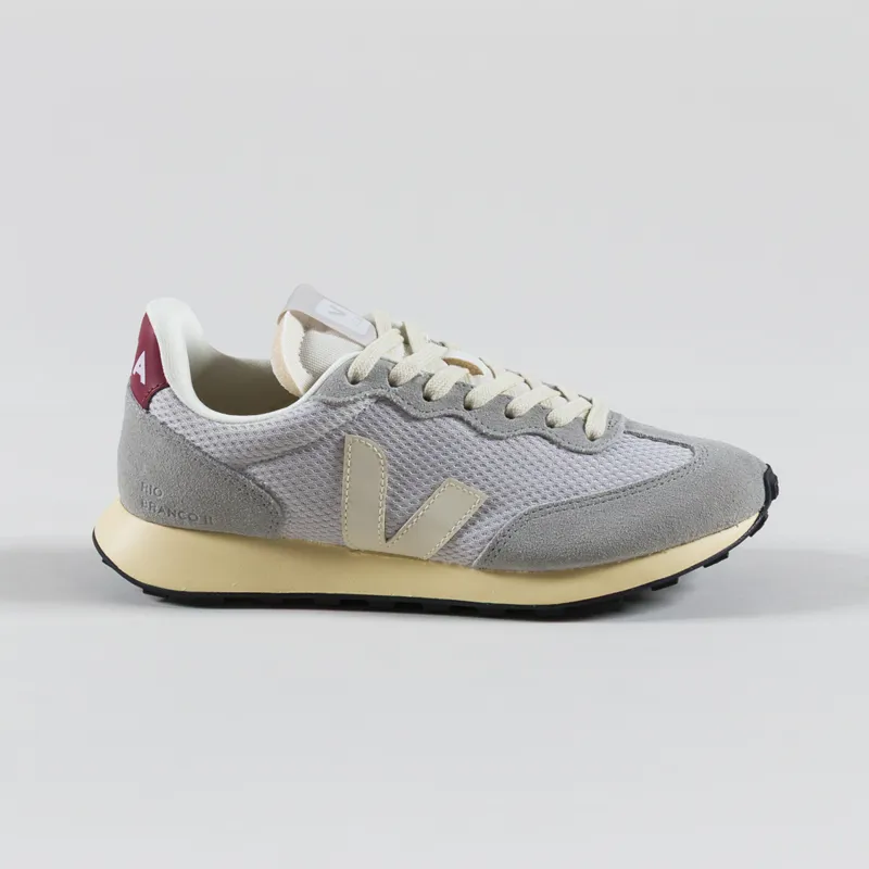 Veja Womens Rio Branco II Alveomesh Shoes Light Grey Pierre Marsala-2