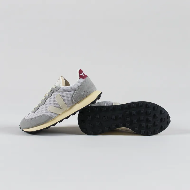 Veja Womens Rio Branco II Alveomesh Shoes Light Grey Pierre Marsala-3